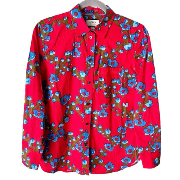 J. Crew Blouse Women's 4 Collection Classic Fit Shirt in Lattice Floral AW202 - Picture 1 of 10